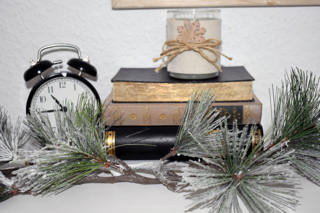 kaminumrandung winterdeko schlafzimmer landhaus