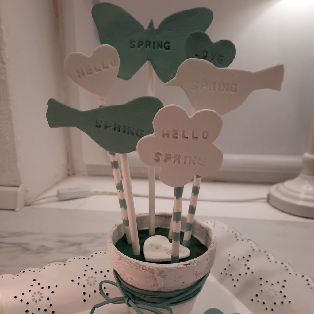 DIY Frühlingsdeko Modelliermasse Springdecor