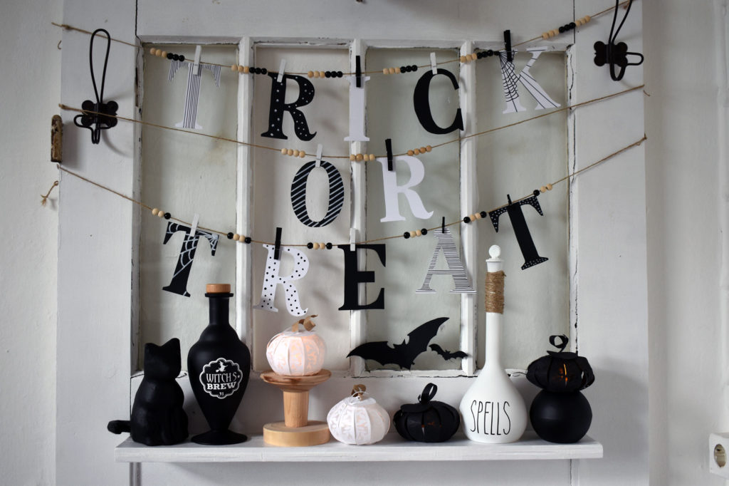 Halloweendeko Girlande DIY Trick or Treat