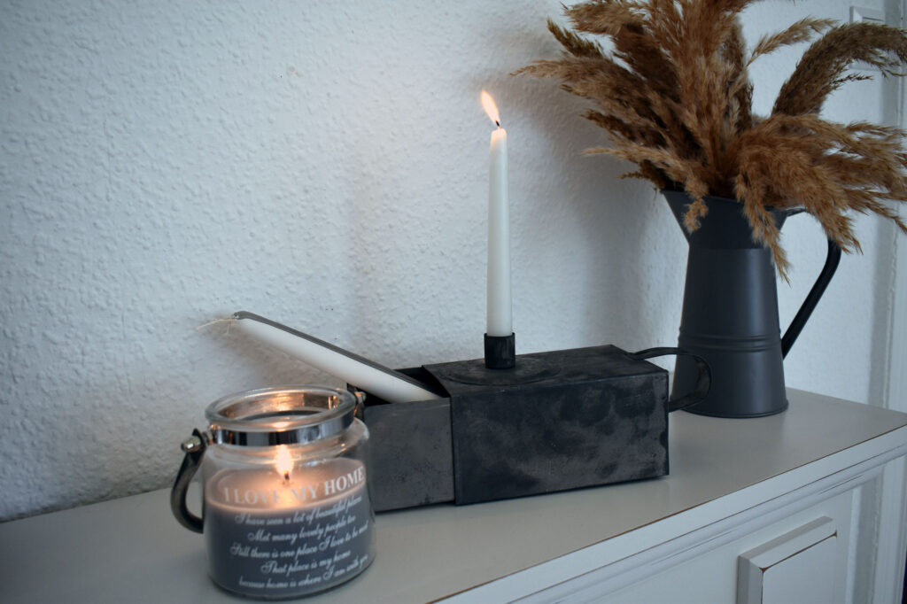 Schlafzimmer Deko Scandi Hygge natur grau