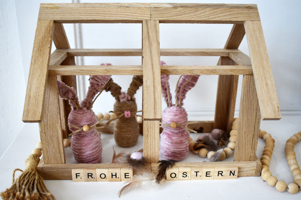 DIY Hasen Wolle Ostern pastell Scandi