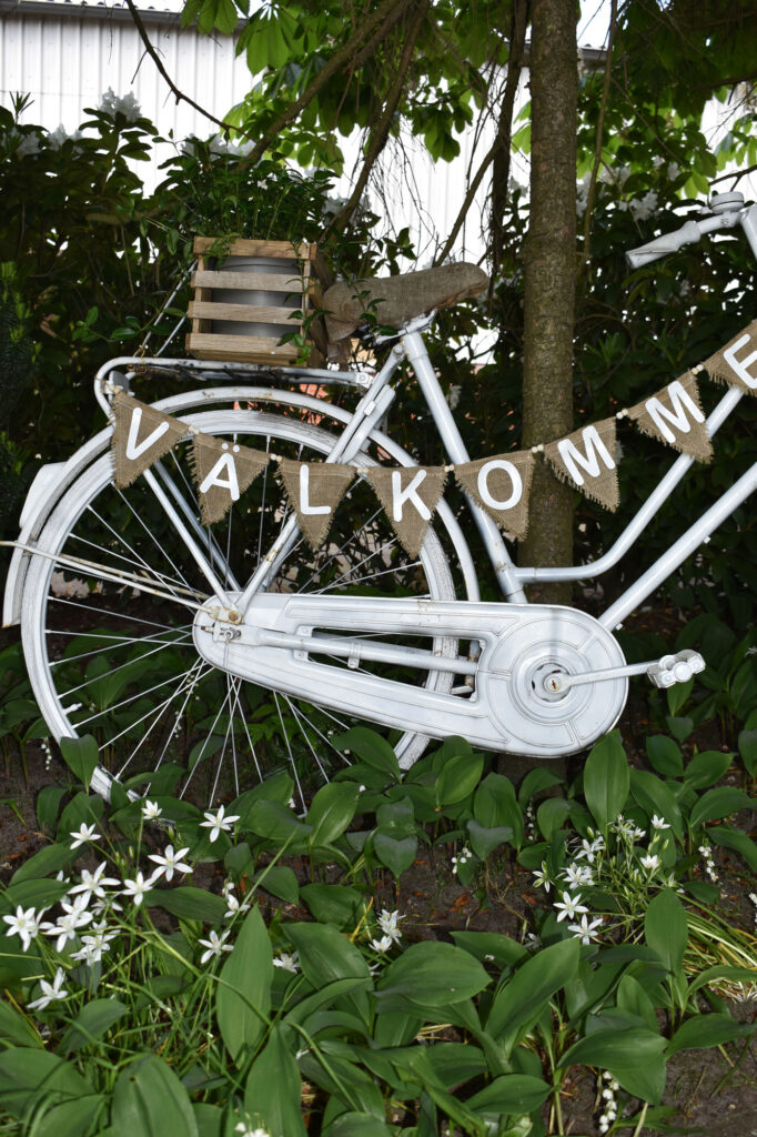 Gartendeko Shabby Fahrrad Scandi Frühling