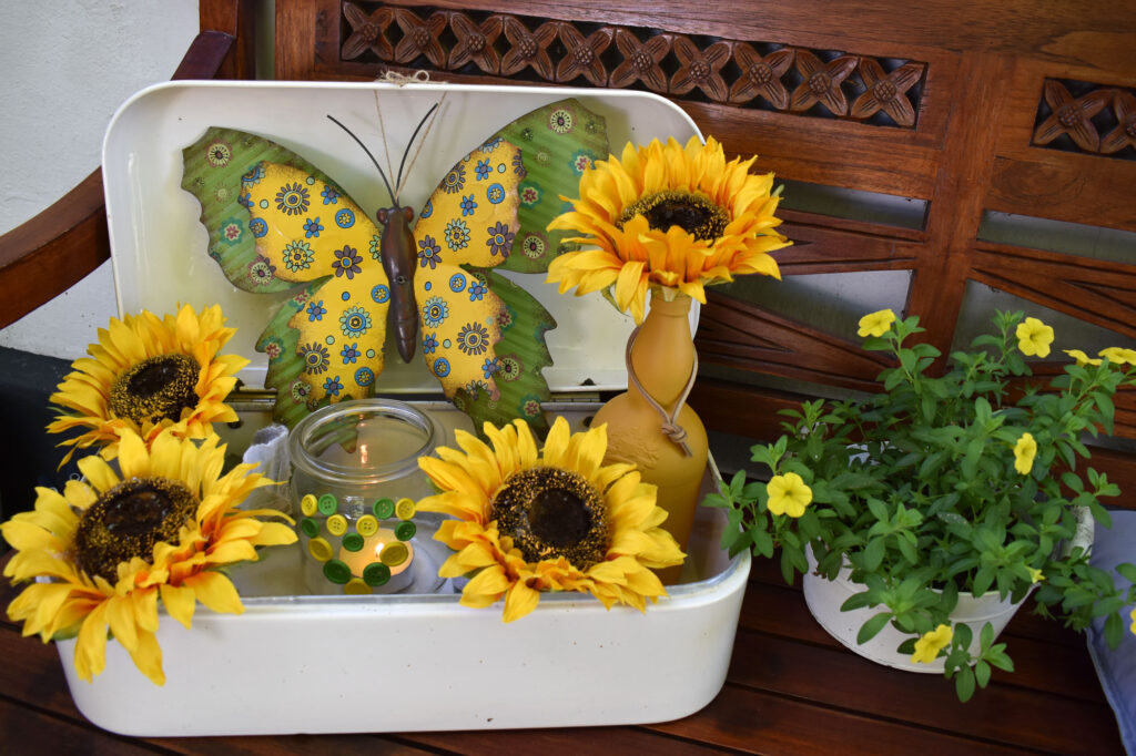 Sonnenblumen Sommerdeko Sommer Landhaus Gartendeko