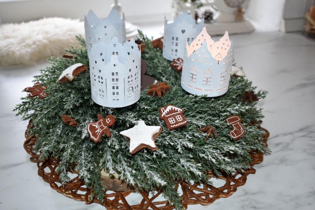 Advent Adventskranz Gingerbread Weihnachtsdeko