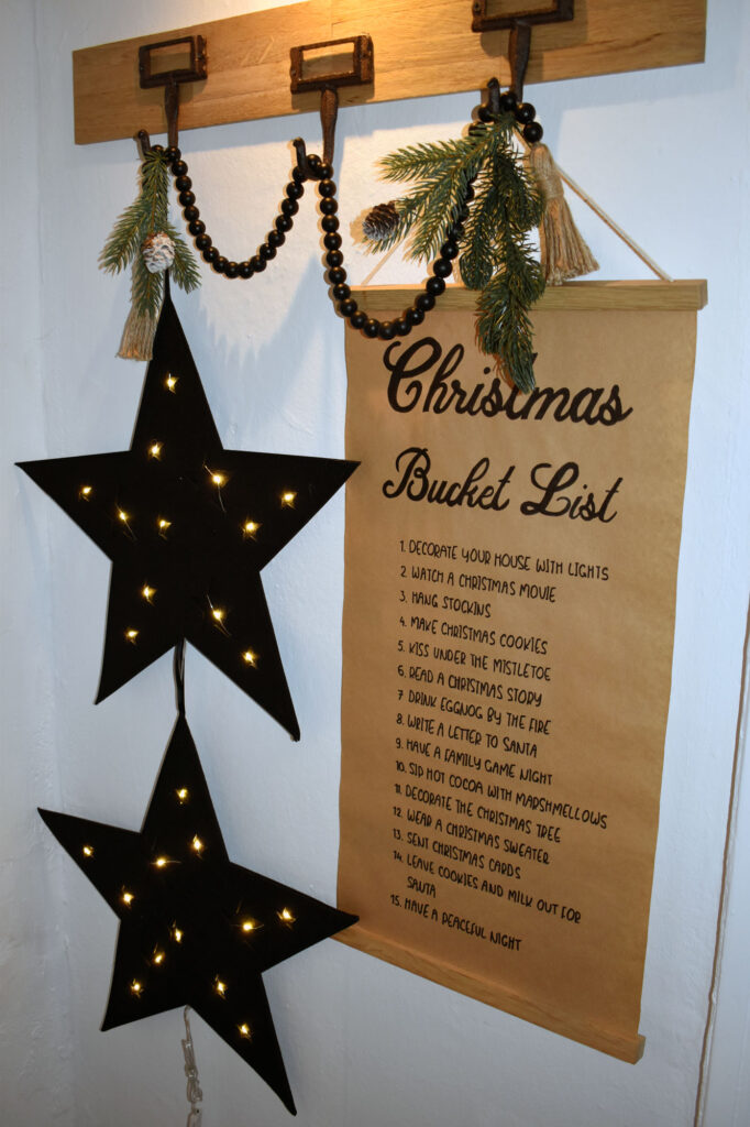 Weihnachtsdeko Christmas xmas schwarz weiß Karo shabby Esszimmer Esszimmerdeko