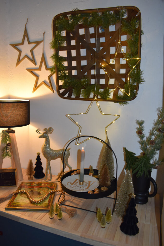 xmas decor Weihnachtsdeko gold Wohnzimmer Farmhaus christmasdecor