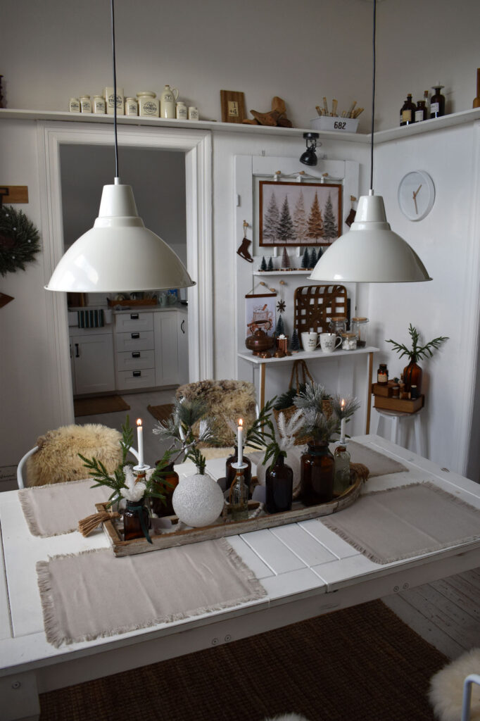 Winterdeko Winterdecor Farmhouselook Esszimmer Shabby Vintage rustic decor